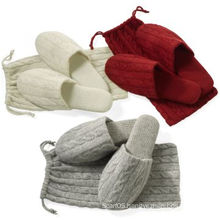 Cashmere Slipper & Cashmere Cables Bag